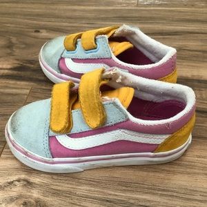 Toddler Multi Color Velcro Vans 7.5
